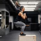 Woman performing a box jump