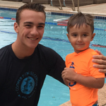 Coach Christian built Teddy’s trust in the pool, and Teddy learned how to swim across the pool in just a few weeks.