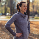 woman exercising in fall