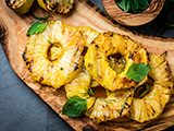 Grilled Pineapple with Fresh Mint and Frozen Yogurt Dessert