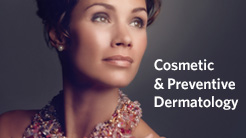 Cosmetic & Preventive Dermatology - woman wearing beading necklace looking up
